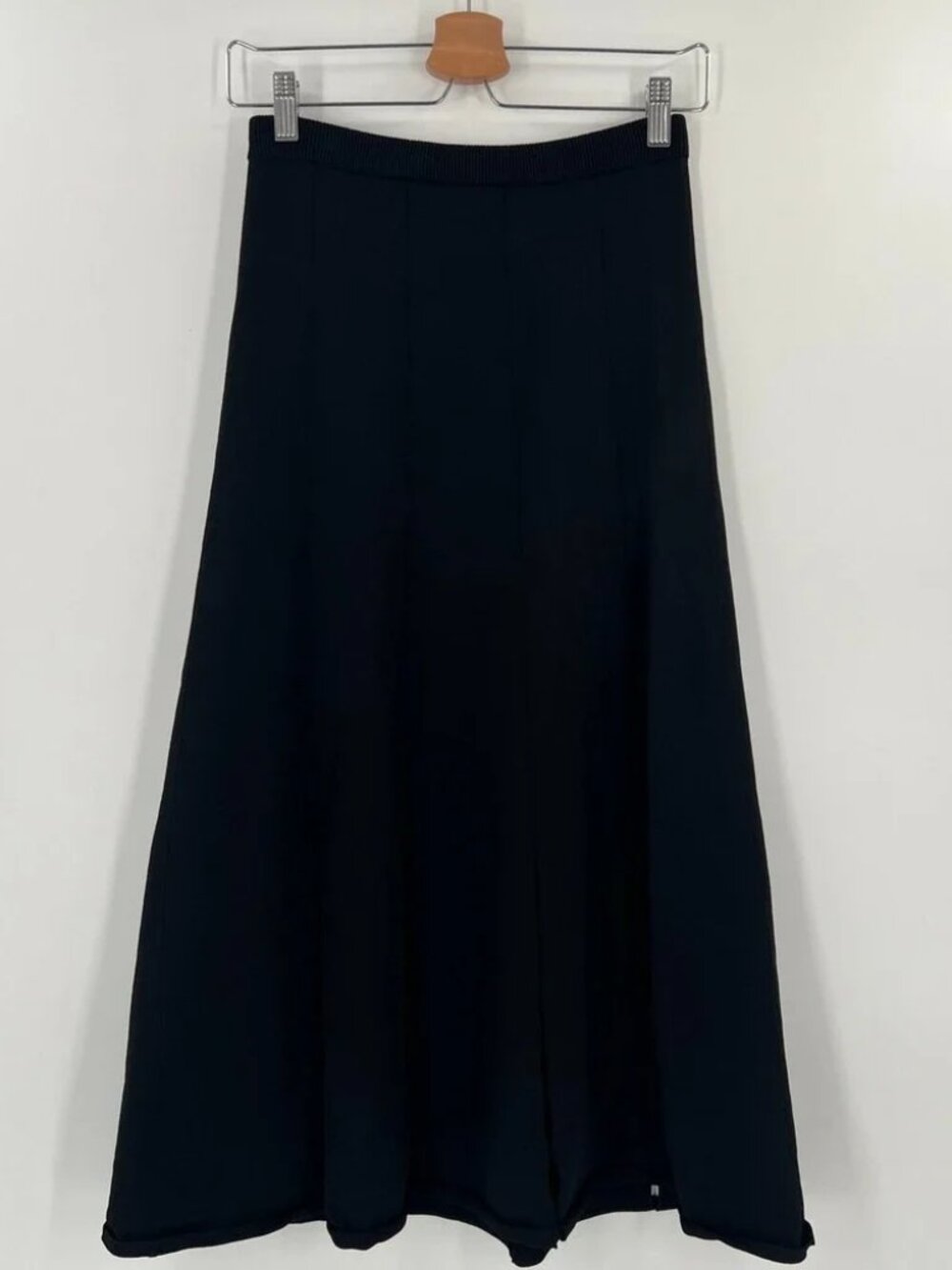 Sandro Paris Minimalist Black Pull On Skirt Size 2 Chic French Style